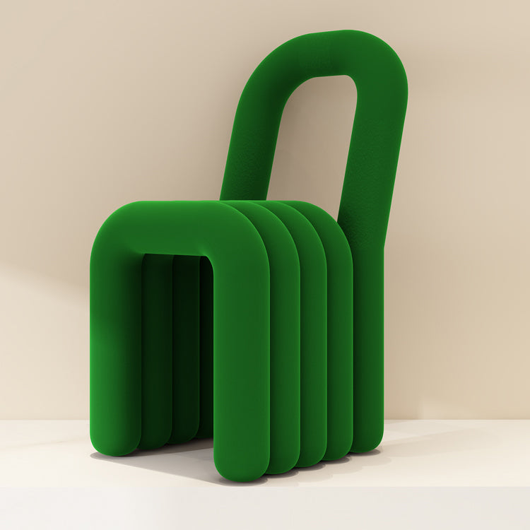 Silla de comedor de terciopelo contemporánea, silla lateral de metal sin brazos para uso doméstico
