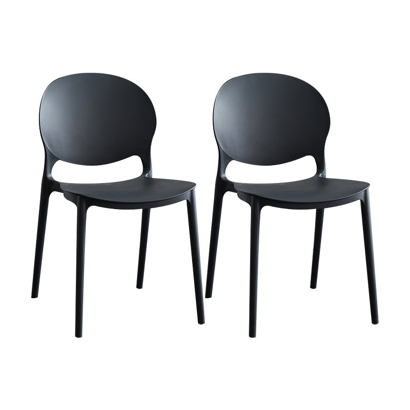 Silla escandinava de plástico para interior y exterior, silla lateral con respaldo abierto