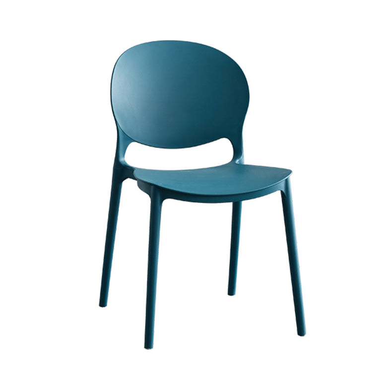 Silla escandinava de plástico para interior y exterior, silla lateral con respaldo abierto