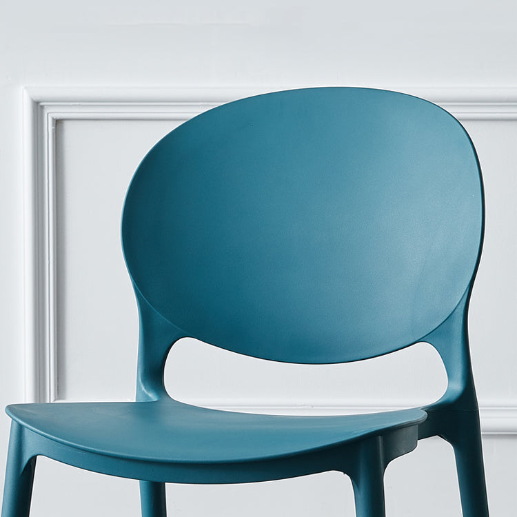 Silla escandinava de plástico para interior y exterior, silla lateral con respaldo abierto