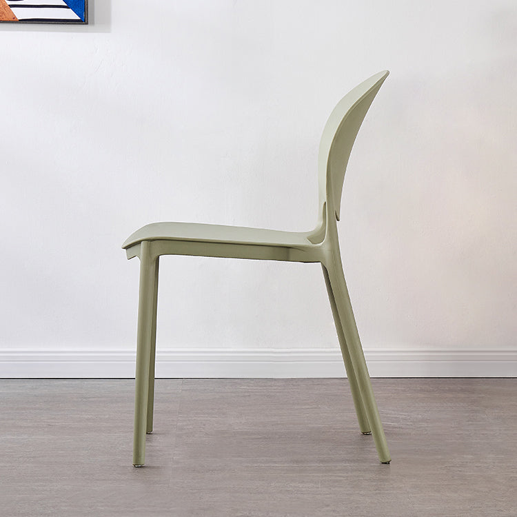 Silla escandinava de plástico para interior y exterior, silla lateral con respaldo abierto