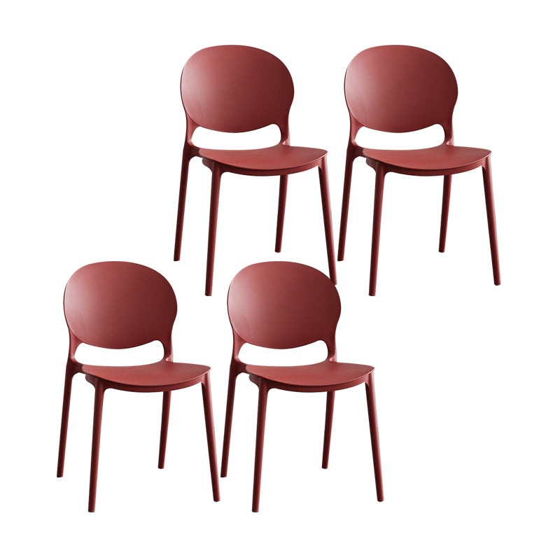 Silla escandinava de plástico para interior y exterior, silla lateral con respaldo abierto