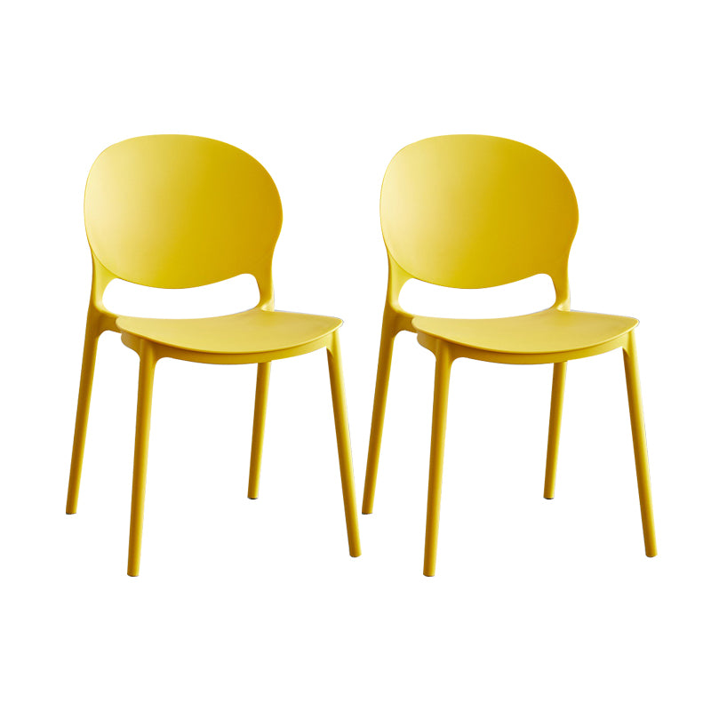 Silla escandinava de plástico para interior y exterior, silla lateral con respaldo abierto