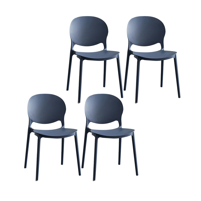 Silla escandinava de plástico para interior y exterior, silla lateral con respaldo abierto