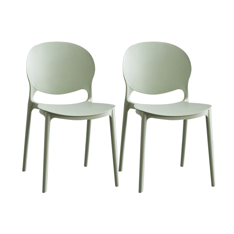 Silla escandinava de plástico para interior y exterior, silla lateral con respaldo abierto