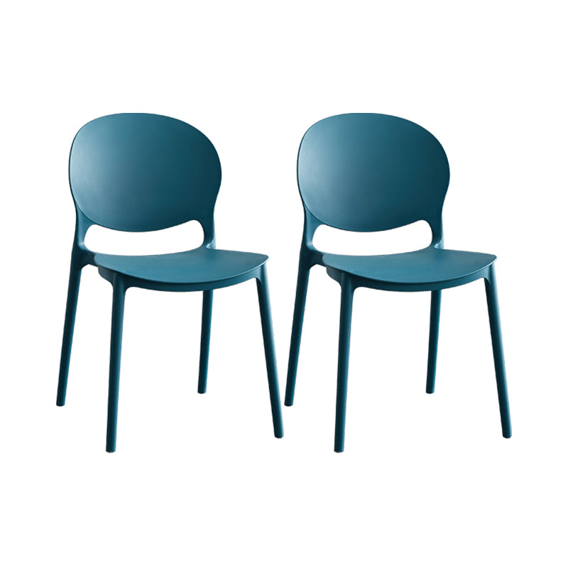 Silla escandinava de plástico para interior y exterior, silla lateral con respaldo abierto