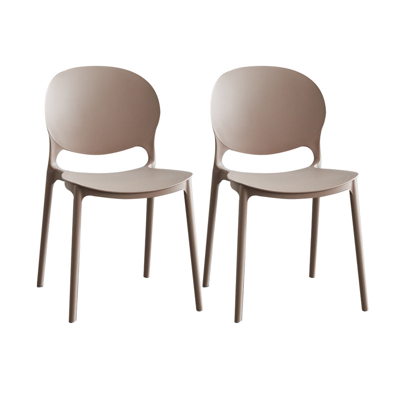 Silla escandinava de plástico para interior y exterior, silla lateral con respaldo abierto
