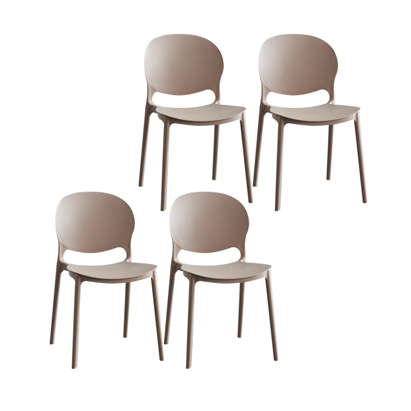 Silla escandinava de plástico para interior y exterior, silla lateral con respaldo abierto
