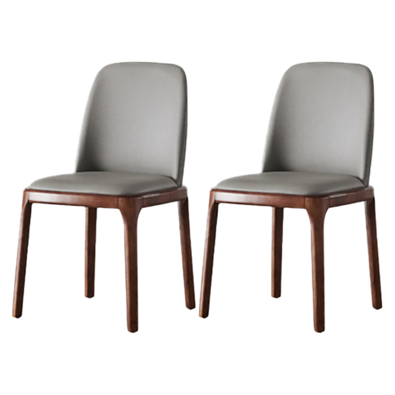 Modern Style Dining Chairs Kitchen Dining Armless Side Chairs with Wooden Legs