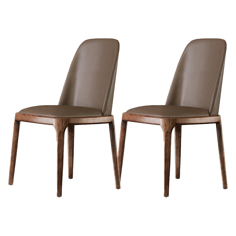 Modern Style Dining Chairs Kitchen Dining Armless Side Chairs with Wooden Legs