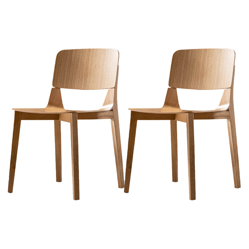 Silla de comedor de madera moderna con respaldo abierto, sillas laterales sin brazos para el hogar