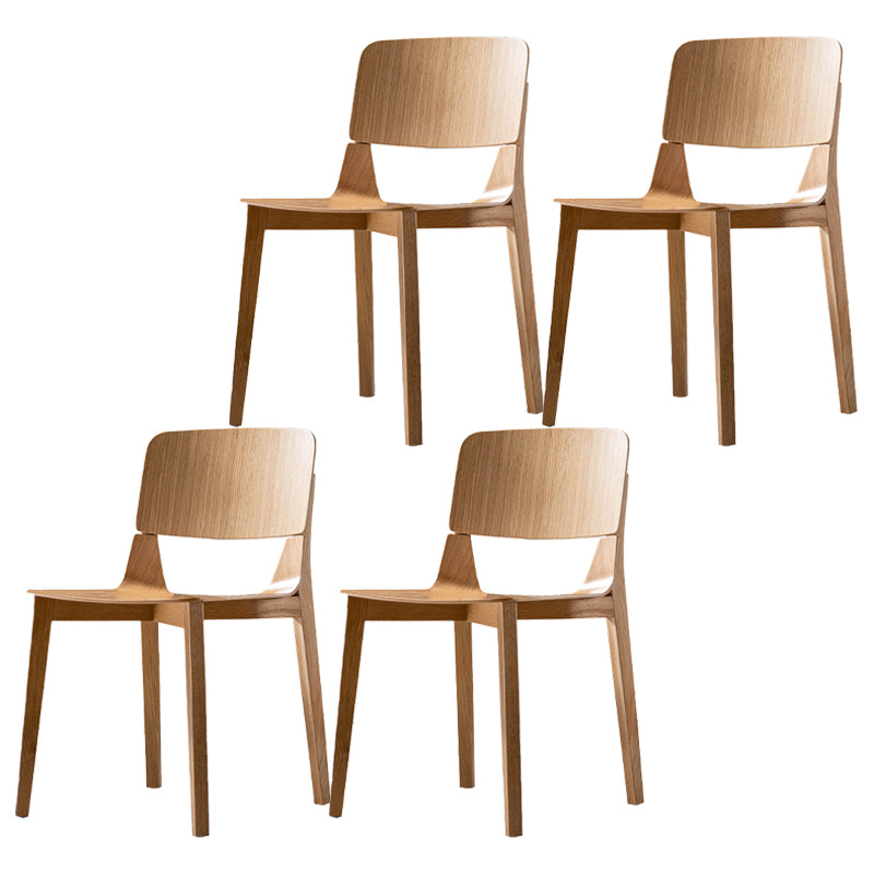 Silla de comedor de madera moderna con respaldo abierto, sillas laterales sin brazos para el hogar