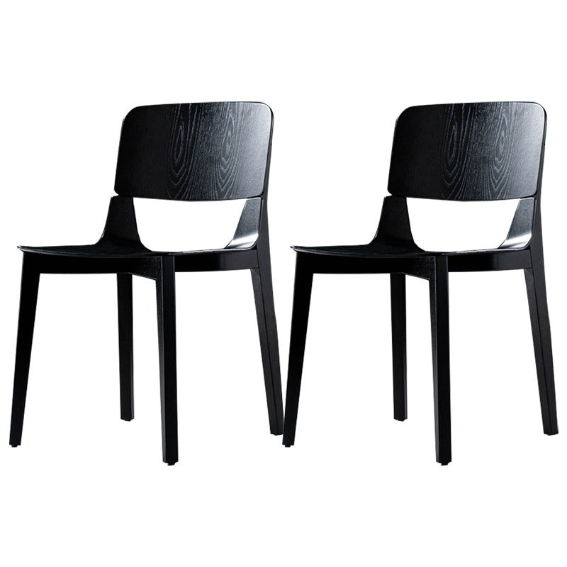 Silla de comedor de madera moderna con respaldo abierto, sillas laterales sin brazos para el hogar
