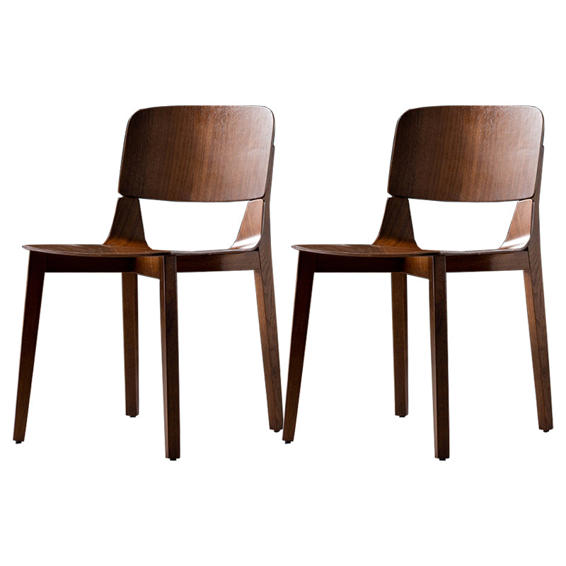 Silla de comedor de madera moderna con respaldo abierto, sillas laterales sin brazos para el hogar