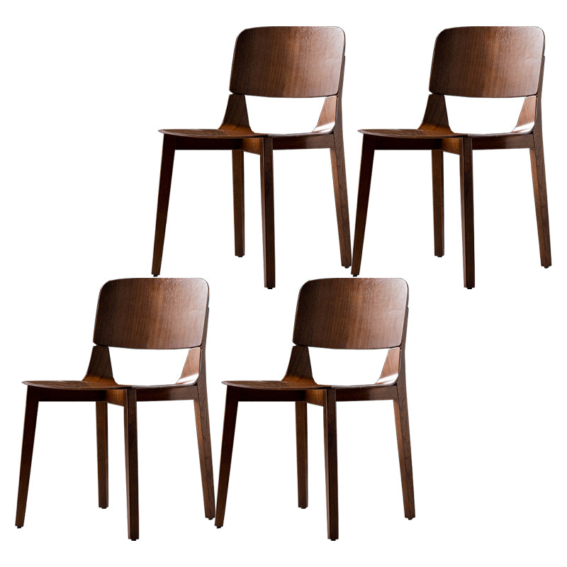 Silla de comedor de madera moderna con respaldo abierto, sillas laterales sin brazos para el hogar