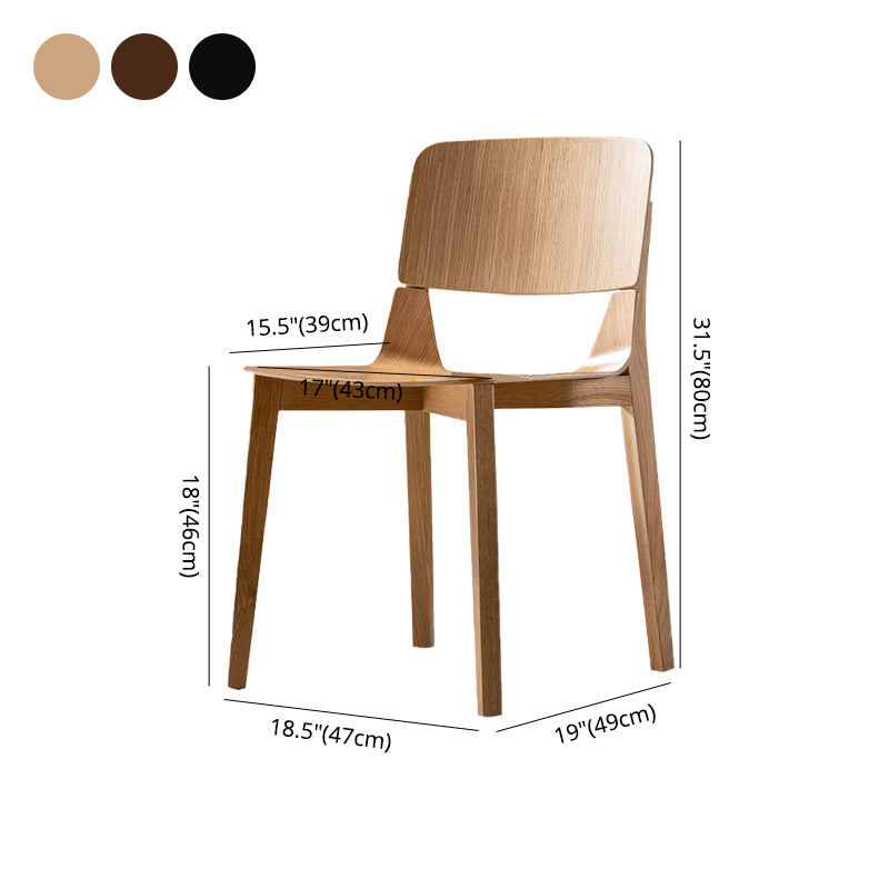 Silla de comedor de madera moderna con respaldo abierto, sillas laterales sin brazos para el hogar