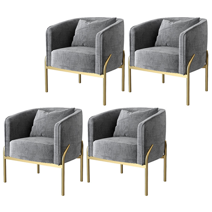 Silla de comedor de metal de estilo nórdico, sillas laterales tapizadas sin brazos para uso doméstico