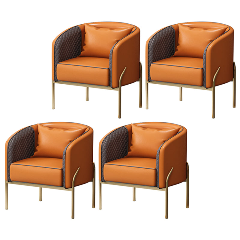 Silla de comedor de metal de estilo nórdico, sillas laterales tapizadas sin brazos para uso doméstico