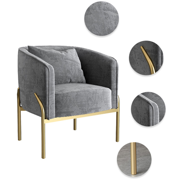 Silla de comedor de metal de estilo nórdico, sillas laterales tapizadas sin brazos para uso doméstico