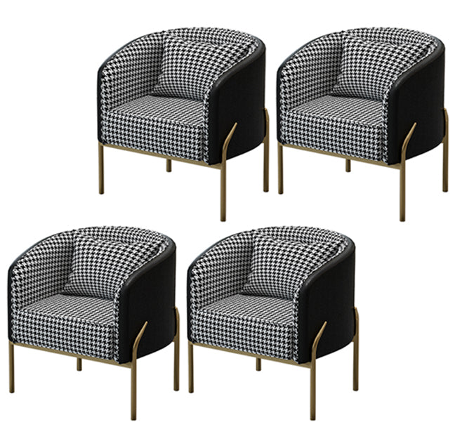Silla de comedor de metal de estilo nórdico, sillas laterales tapizadas sin brazos para uso doméstico