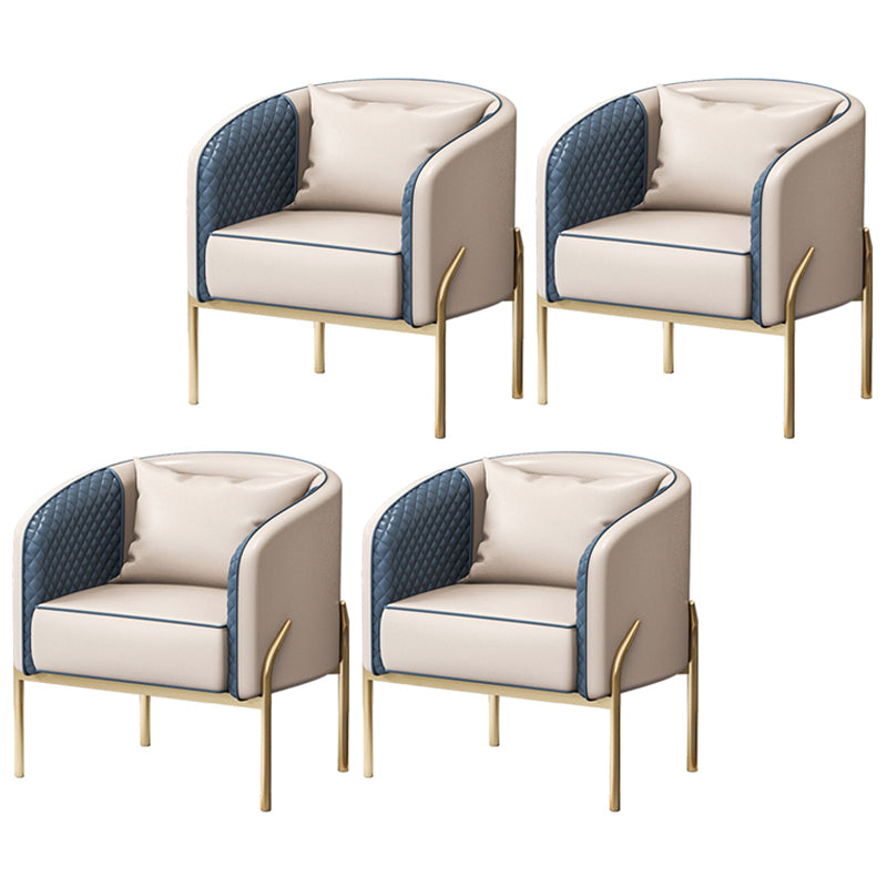 Silla de comedor de metal de estilo nórdico, sillas laterales tapizadas sin brazos para uso doméstico