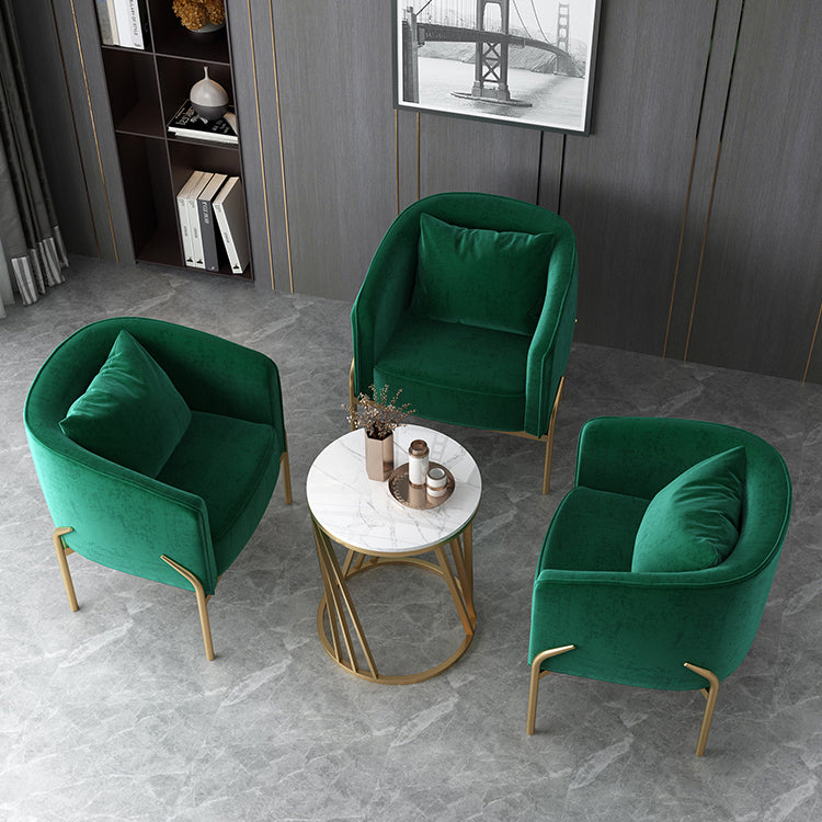 Silla de comedor de metal de estilo nórdico, sillas laterales tapizadas sin brazos para uso doméstico
