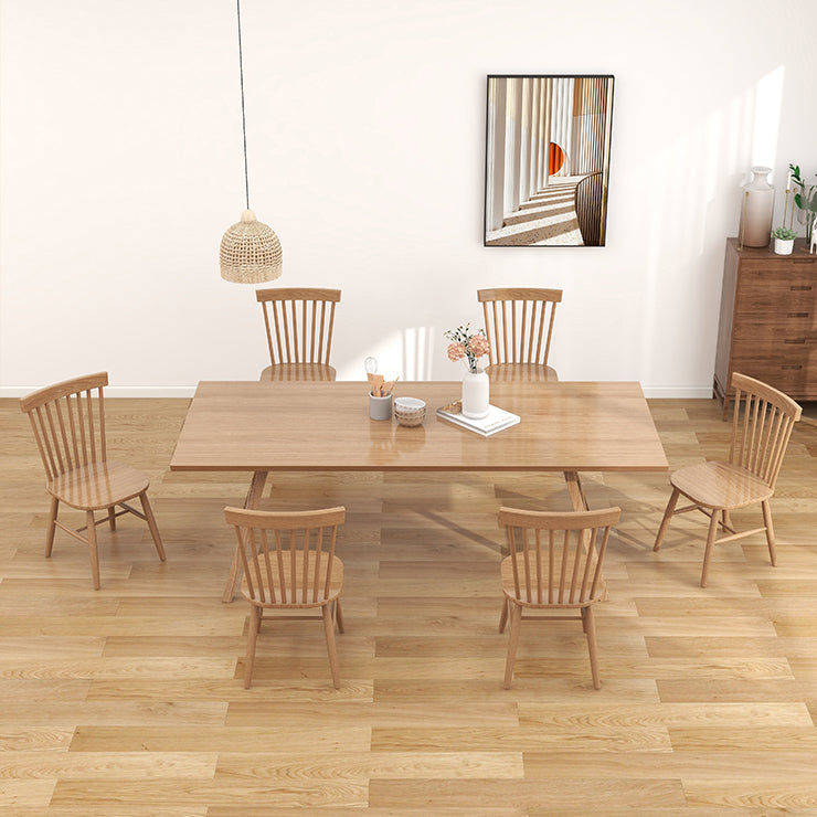 1/2/7 Pcs Pine Wood Modern Dining Room Set with Wooden Table and Chairs Dinette Set