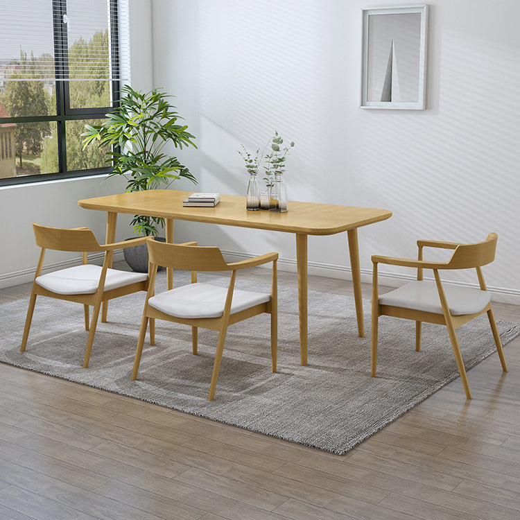 1/2/4/5/7 Pcs Pine Wood Modern Dining Set with Rectangle Table Dinette Set