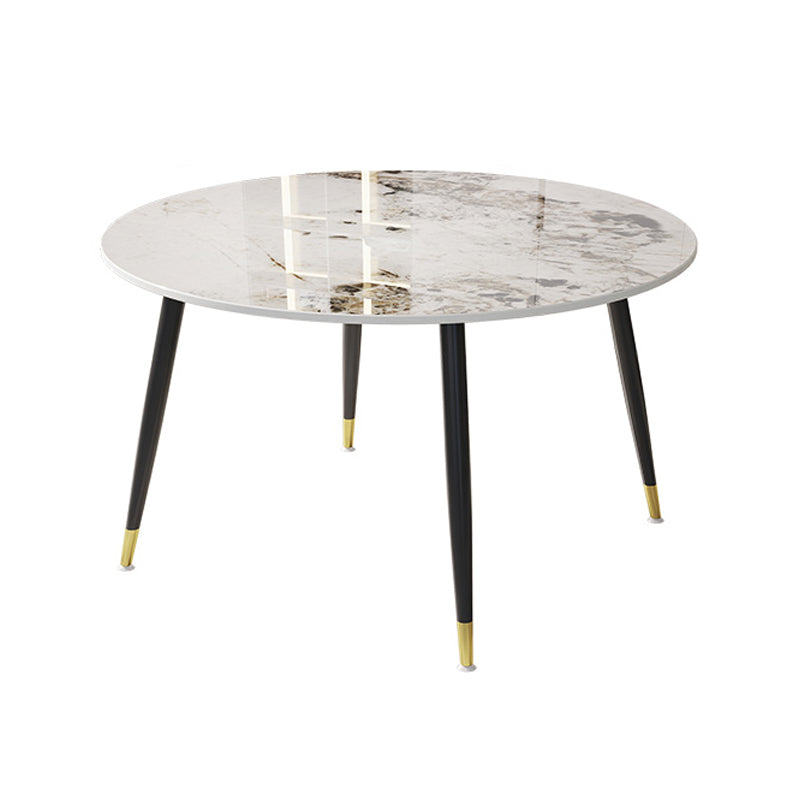 1/4/7 Pcs Metal Modern Dining Room Set with Round Table and Metal Legs Dining Set