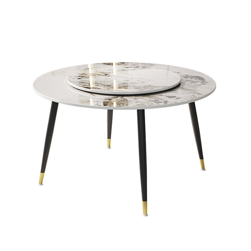 1/4/7 Pcs Metal Modern Dining Room Set with Round Table and Metal Legs Dining Set