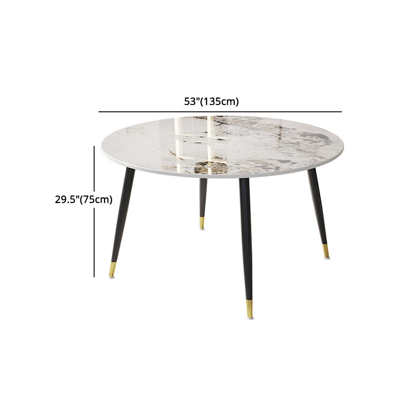 1/4/7 Pcs Metal Modern Dining Room Set with Round Table and Metal Legs Dining Set