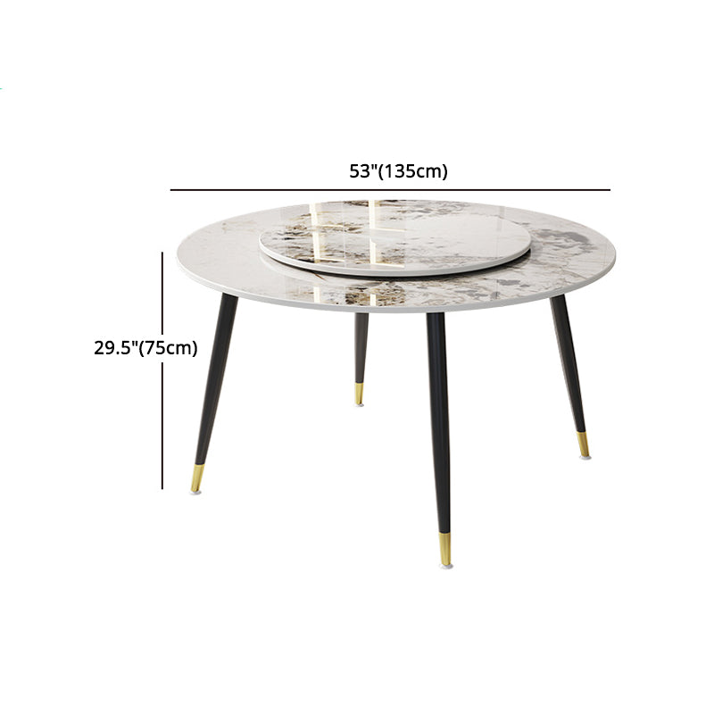 1/4/7 Pcs Metal Modern Dining Room Set with Round Table and Metal Legs Dining Set