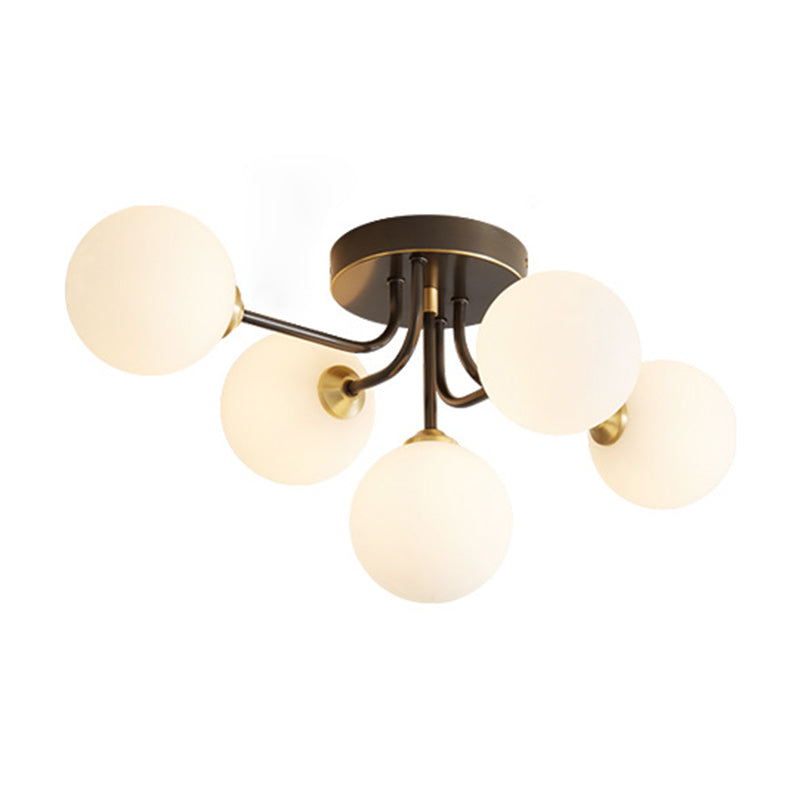 Glass Ball Shape Flush Ceiling Light Modern Style Multi Lights Flush Mount Lighting