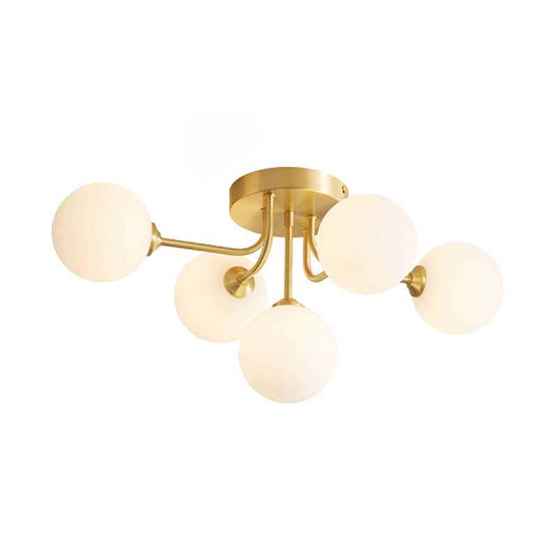 Glass Ball Shape Flush Ceiling Light Modern Style Multi Lights Flush Mount Lighting