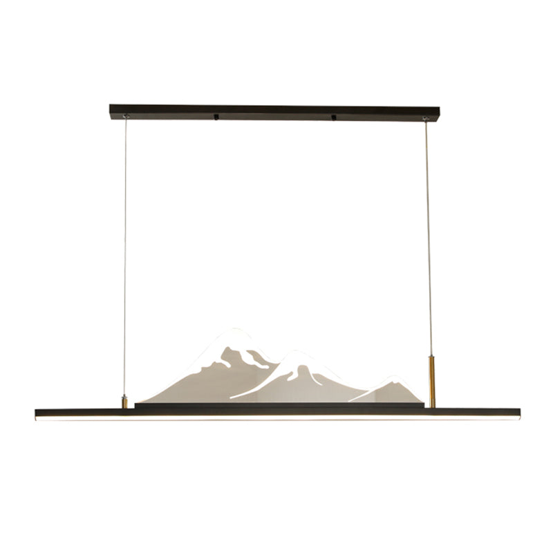 Luces colgantes de forma lineal Metal Contemporáne de metal de 2 accesorios de iluminación colgante de 2 luces