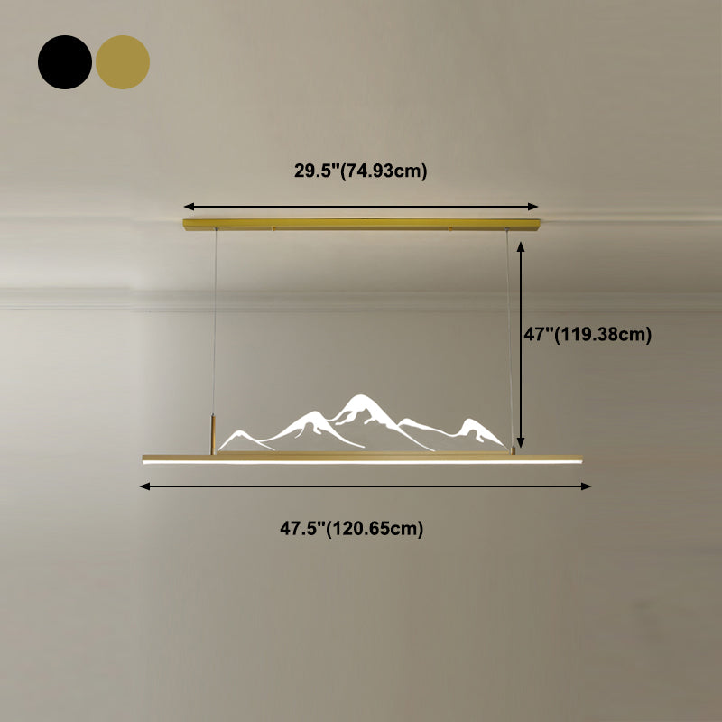 Luces colgantes de forma lineal Metal Contemporáne de metal de 2 accesorios de iluminación colgante de 2 luces