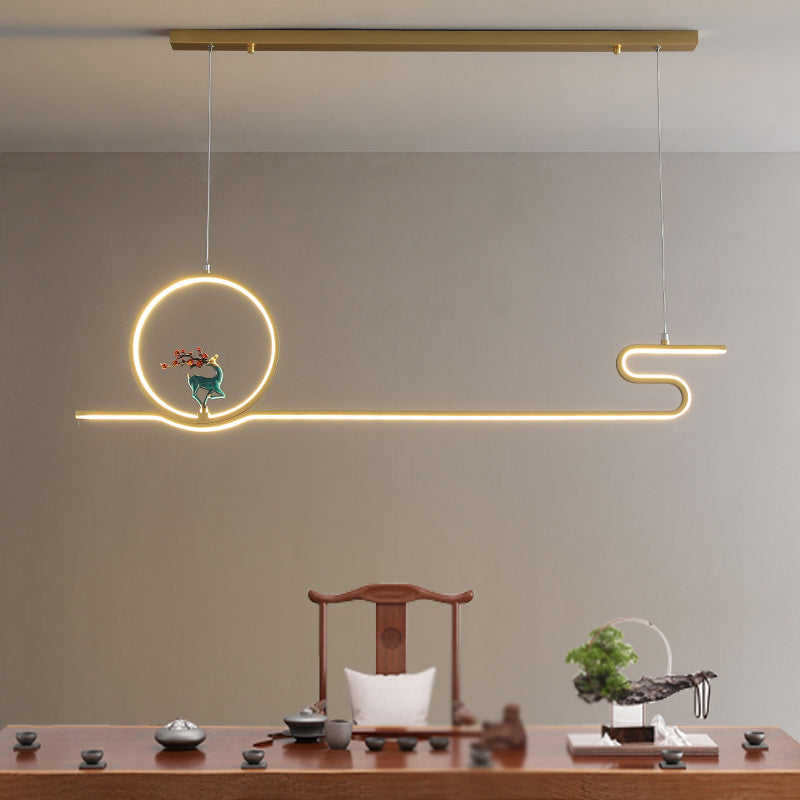 Estilo contemporáneo Luces colgantes de forma lineal Metal Lighting de 2 luces