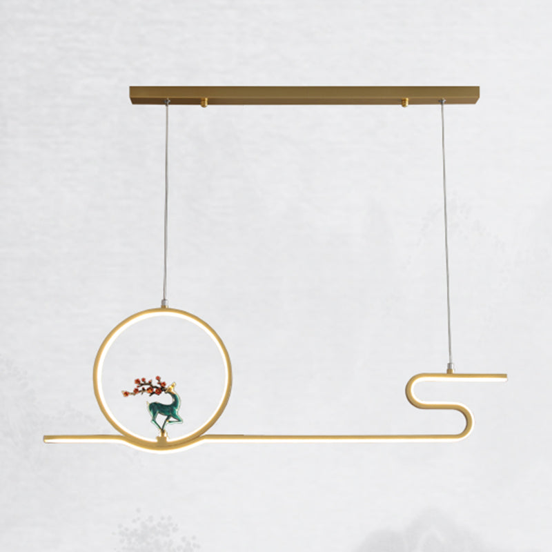 Contemporary Style Linear Shape Pendant Lights Metal 2-Light Pendant Lighting