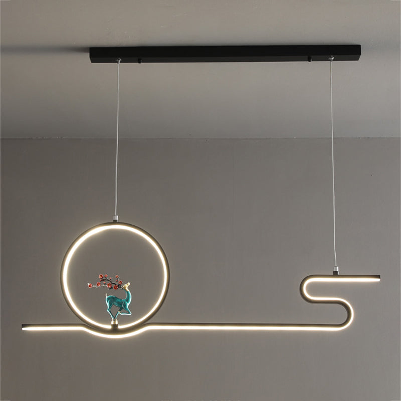 Estilo contemporáneo Luces colgantes de forma lineal Metal Lighting de 2 luces