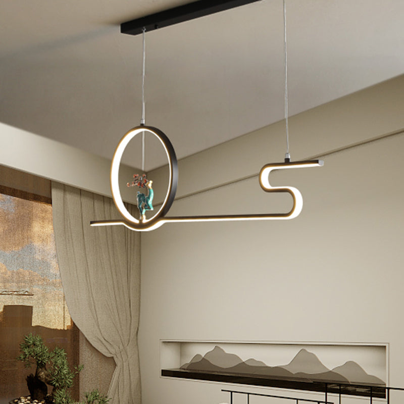 Estilo contemporáneo Luces colgantes de forma lineal Metal Lighting de 2 luces