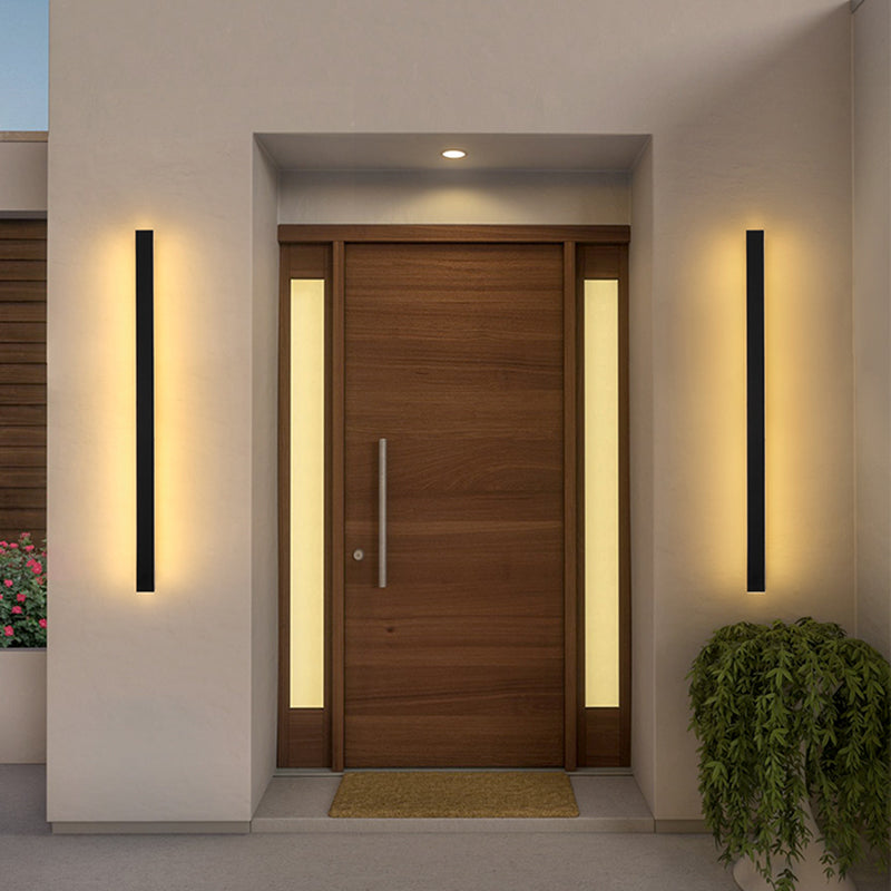 Lineare Form Metall Wandleuchte moderne 1 Lichtwandhalterung Beleuchtung in Schwarz