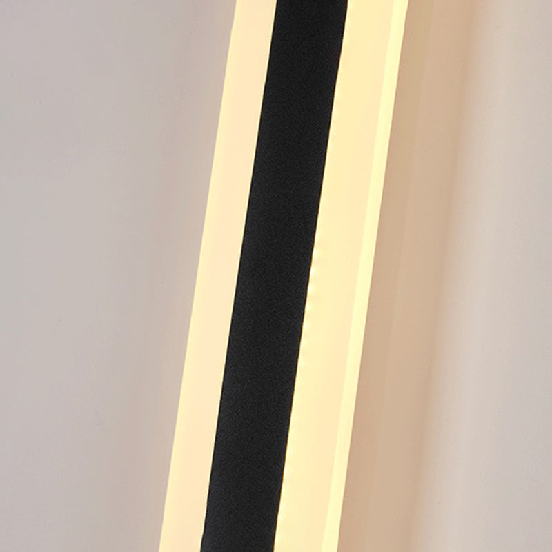 Lineare Form Metall Wandleuchte moderne 1 Lichtwandhalterung Beleuchtung in Schwarz