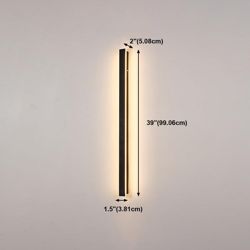 Forma lineare Fonce in metallo Sconce moderno 1 illuminazione a montaggio a parete leggera in nero