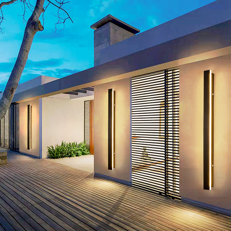 Metal lineare a forma di parete sconce moderno stile 1 illuminazione a supporto da parete leggera in nero