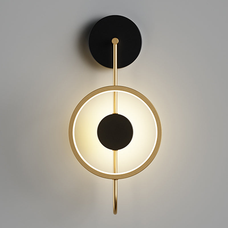 Round Shape Metal Wall Sconce Modern Style 1 Light Wall Mount Lighting