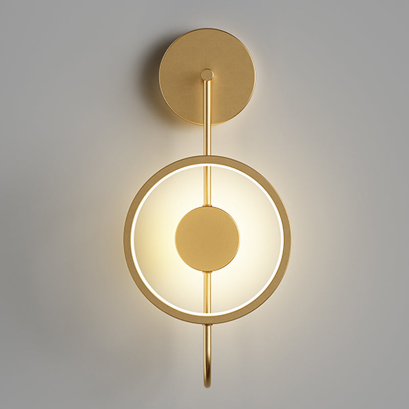 Round Shape Metal Wall Sconce Modern Style 1 Light Wall Mount Lighting