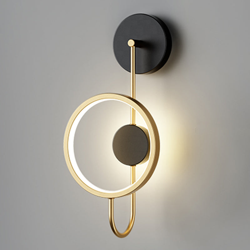 Round Shape Metal Wall Sconce Modern Style 1 Light Wall Mount Lighting