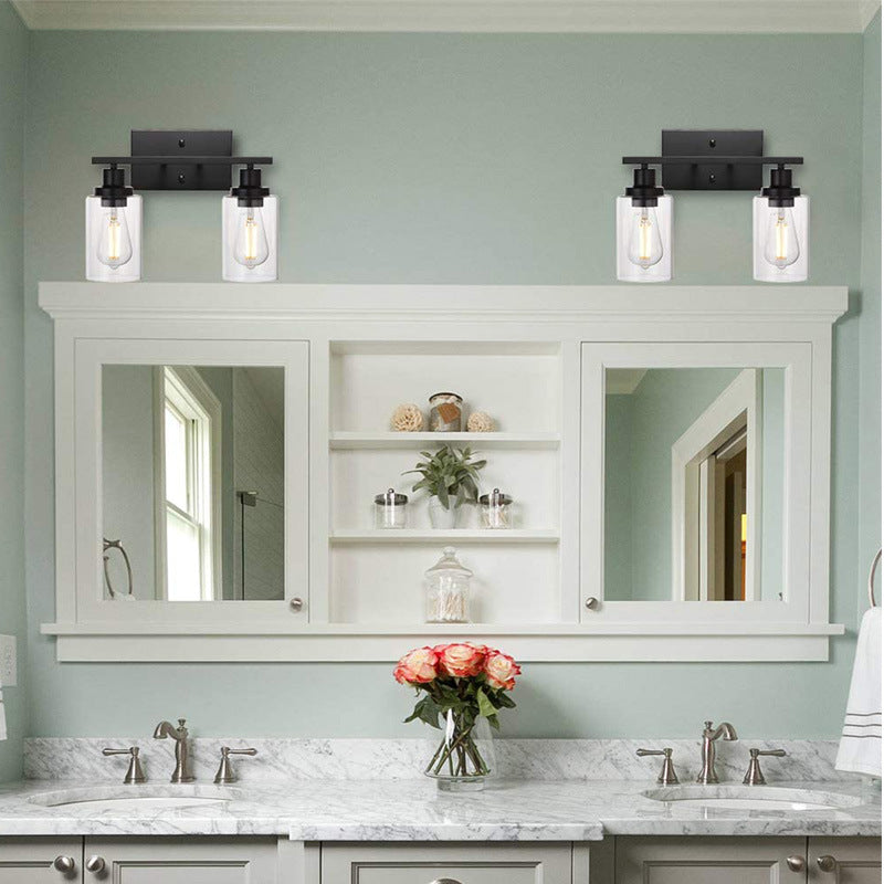 Impostati di illuminazione da vanità moderni cilindri in vetro Multi Lights Vanity Wall Sconce