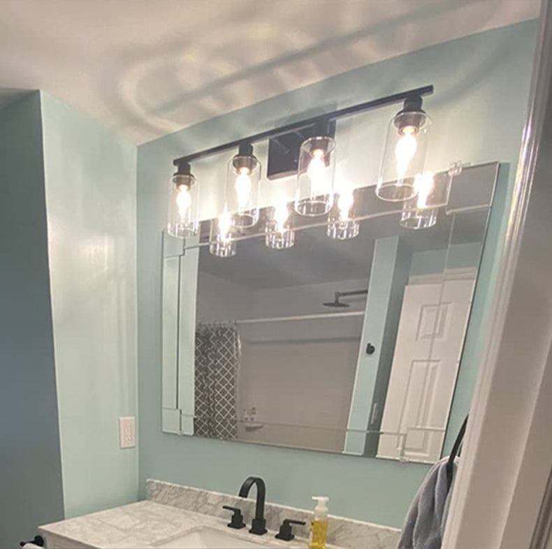 Impostati di illuminazione da vanità moderni cilindri in vetro Multi Lights Vanity Wall Sconce