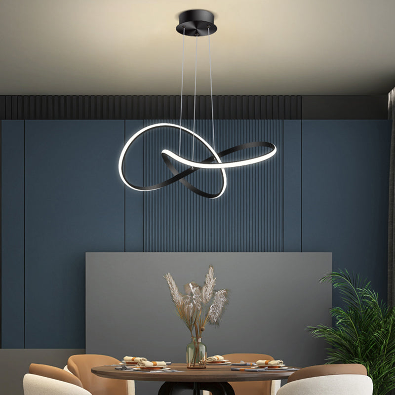 Contemporary Curved Chandelier Lights Metal 1 Light Chandelier Pendant Light